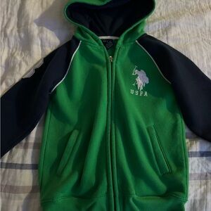 U.S. Polo Assn. Green and Black Kids Hoodie